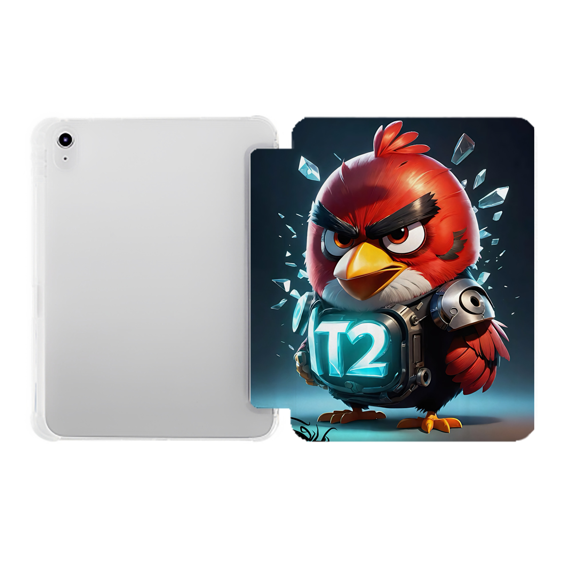 （画像用） Angry Birds アングリーバード IPad ケース ペン収納付き 三つ折りスタンド PUレザー×シリコン 対応機種9.5/10.5/10.9インチ